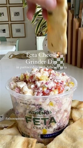 MacKenzie Smith on Instagram: "Y’all this feta cheese grinder dip is giving me so much life right now! #AthenosPartner It’s packed full of tangy @athenosfeta crumbles, chopped salami, banana peppers, roasted red peppers red onions and lots of delicious Italian vinaigrette. I love how simple it is - you literally just dump everything into a bowl, toss it, then put it back in the Athenos container for ultimate convenience. IT HAS SO MUCH FLAVOR!!! Serve with crackers or crusty bread and get ready