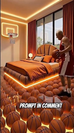 MAKE BASKETBALL 🏀 ROOM | #AI #basketball #restoration #viral ##top #trend