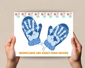 Winter Handprint Craft, Winter Handprint Art, Handprint Activity, Winter Handprint Keepsake, Mitten Handprint, Handprint Printable - Etsy