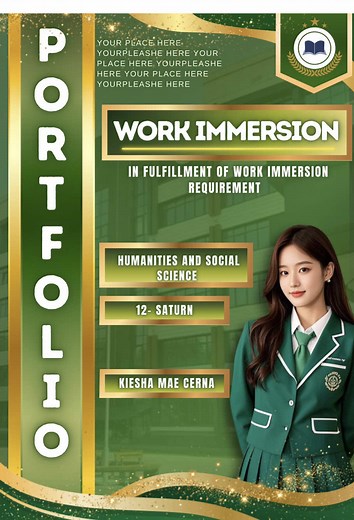 Green and Gold Work Immersion Portfolio Template