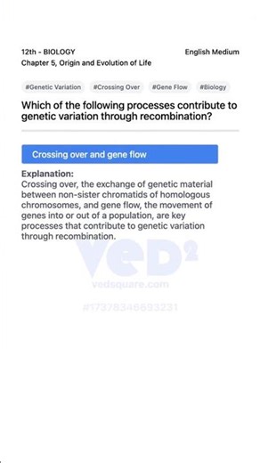 Genetic Variation Processes BIOLOGY 12th Origin and Evolution of Life
