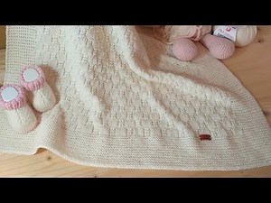 copertina per neonati ai ferri \\cristalli di neve