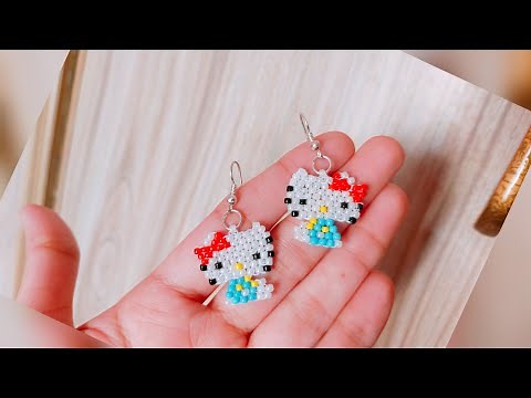 Hello Kitty earrings tutorial ❤️ #hellokitty