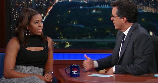 First Lady Michelle Obama on Stephen Colbert's "Late Show"