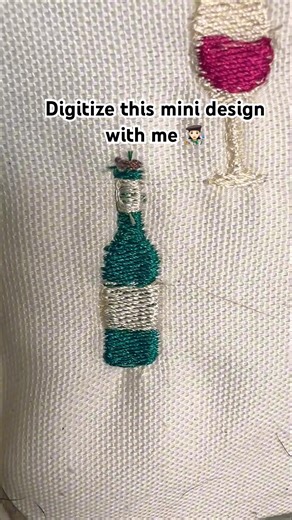 Digitizing Mini Embroidery Design #embroiderymachine 🍾