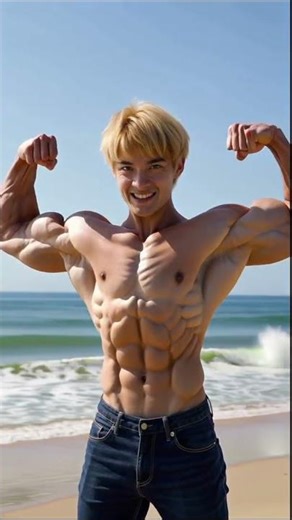 Watch Shor's Beach Muscle Flexing! #Shorts