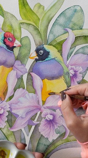 Full watercolor tutorial in real time is now on my PATREON, along with outlines and step by step photos 💜 | Anna Bucciarelli Studio