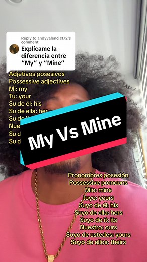 Diferencia entre My y Mine en Inglés y Español
