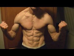 Insane shredded muscle flexing lean teen bodybuilder / read description