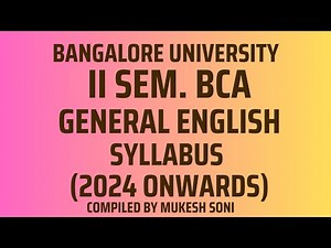 BU: 2nd Sem. BCA: General English : SEP Syllabus