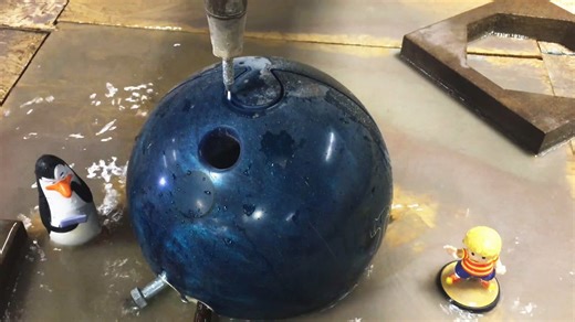 Bowling ball vs a 60,000 PSI waterjet