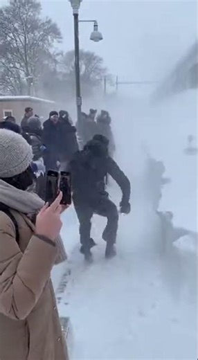 #Train OBLITERATES Snow Wall - Epic Snow Tsunami! #Shorts