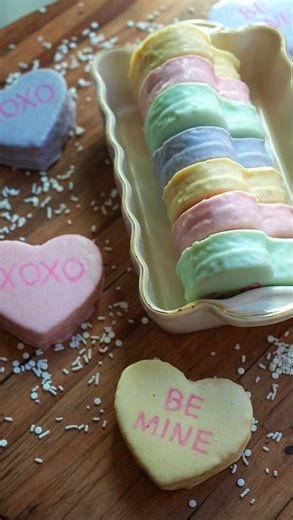 Ansley Prutsman | Little Debbie Conversation Hearts Tutorial Vanilla almond snack cakes with a marshmallow buttercream filling, inspired by the Valentine’s... | Instagram