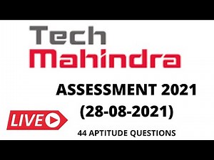 44 TechM Assessment Aptitude Questions(28-08-2021) || Live Recorded || Tech Mahindra