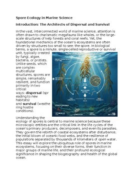 Spore Ecology in Marine Sciences Sub-Plan Classwork Homework