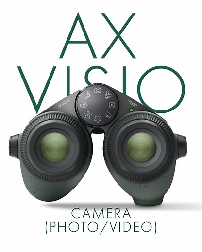 How to AX Visio – Photos and Videos 📷 Simply capture your discoveries in photos and videos with your AX Visio! Choose the camera symbol 📷 on the mode selection wheel Take a photo: Press the release button Record a video: Switch to video mode using the arrow button and press the release button to start recording Your AX Visio can store up to 8 GB of photos and videos 😮. After you download them with your SWAROVSKI OPTIK Outdoor App, you can manage, share, or delete them on your smartphone. With