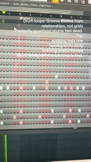 Drum loops: Groove comes from relationships, not perfection. #drumkit #flstudio