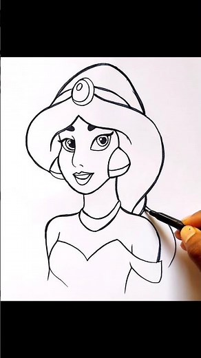 How to Draw Jasmine |Aladdin |Step by Step