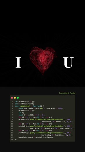 Love Heart Animation || HTML CSS and JS#programming #heart #code #love #frontend #animation #foryou