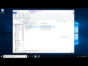 Windows 10 : Managing the Recycle Bin