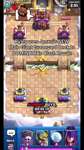 Ryley uses Jynxzi’s NEW Main Giant Graveyard Deck to DOMINATE in Clash Royale #fyp #tiktoklive #livehighlights #clashroyale #ryley