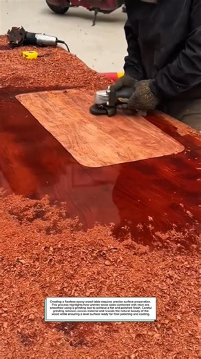 Epoxy Table Surface Grinding | Wood Slab Finishing Technique #epoxy #woodworking