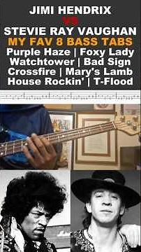 8 Cool BASS TABS: Jimi Hendrix VS Stevie Ray Vaughan. #basstabs #jimihendrix #srv #basslesson #bass