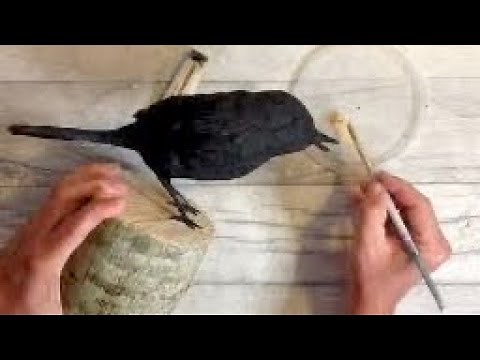 AIR DRY CLAY SCULPTURE - How to Make a Lamp HOME DECOR - bird