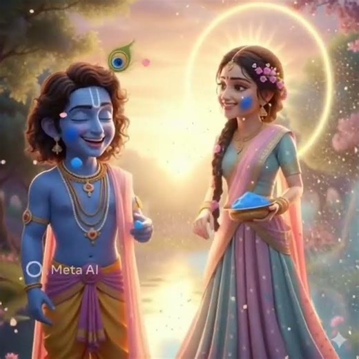 Vrindavan Ki Divine Holi 💖 | Krishna Radha Cute Animated Story