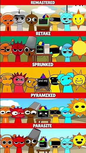 Incredibox Sprunki Remastered VS Retake VS Sprunked VS Pyramixed VS Parasite *MIX VERSION*