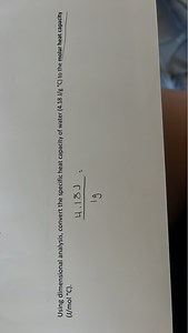 Using dimensional analysis, convert the specific heat capacity ... | Filo