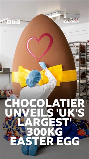 22K views · 146 reactions | A Kent chocolatier has claimed to have created the UK's largest Easter egg, which weighs about 300kg and stands about 7ft tall. Tap to read more: https://bbc.in/4cqPFXL | BBC Kent | Facebook