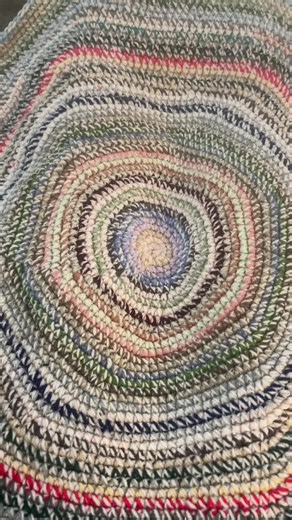 Day 10 making scrap yarn bean bag/ floor poof✨🧶#crochetersoftiktok #followalongwithme #scarpyarn #smallcreators #crochetideas