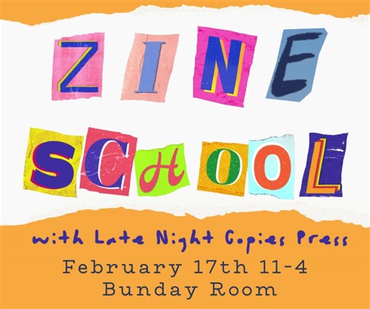 Nobody's too cool for zine school! Join us this Saturday from 11-4 in the Bunday Room where Late Night Copies Press will teach us how to make both digital and analog versions of self-published booklets. This event is open to both teens and adults, but space is limited! Find more information and register here: https://buff.ly/49i7Ht0. | Northfield Public Library Minnesota | Facebook
