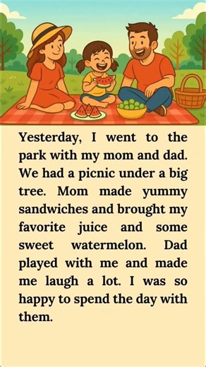 A Story- picnic with mom-dad #picnic #story