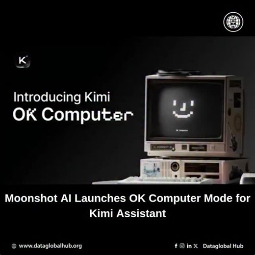 DataGlobal Hub on Instagram: "Moonshot AI Launches OK Computer Mode for Kimi Assistant The line between chatting with an AI and working alongside one just got a little clearer. Kimi, a prominent AI platform, recently introduced “OK Computer”, a new agent mode designed to act more like a collaborative team member than a chatbot. Here’s what stands out about this update and why it matters for people who actually use AI in their daily work. • From chat to websites: Generate multi-page websites, mob