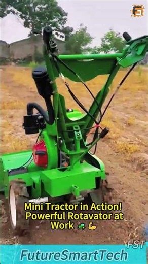 Mini Tractor in Action! Powerful Rotavator at Work 🚜💪 #shorts