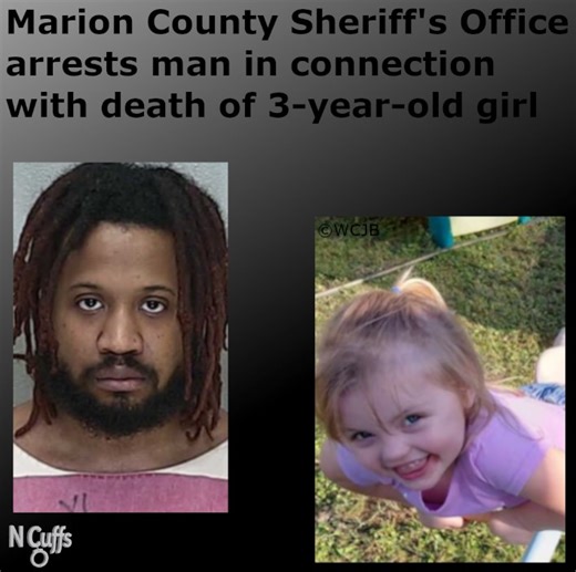 The Marion County Sheriff's Office says a man has been arrested in connection with the death of a 3-year-old girl. According to MCSO, 32-year-old Jeroen Jarrel Coombs was arrested for Aggravated Child Abuse. He is accused of striking 3-year-old Paisley Brown multiple times, causing her death. Around 12 p.m. on February 19, MCSO deputies responded to a home in the 16500 block of NE 44th Avenue, where they found the victim unresponsive. She was transported to an area hospital, where she succumbed