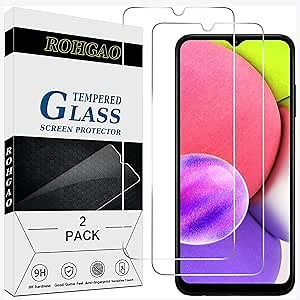 2 Pack Screen Protector for Samsung Galaxy A03s, A03 Tempered Glass, 9H Hardness, Bubble Free, Anti Scratch