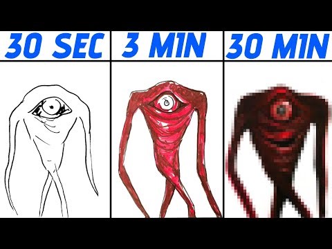 Drawing Amber From Doctor Nowhere Creatures 30 Sec, 3 Min & 30 Minutes - Drawing Challenge