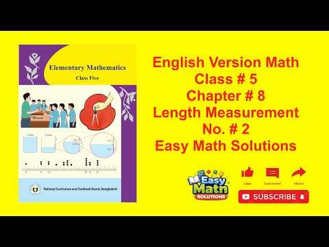 Class 5 Math Solution Chapter 8 English Version Math Length Measurement No 2 | Easy Math Solutions