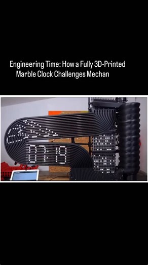 Saqi | AI Robotics Creator on Instagram: "What happens when gravity, precision engineering, and 3D printing meet? This project explores the creation of a fully functional marble clock built entirely from 3D-printed components. Over months of iteration, the creator faced mechanical failures such as jammed tracks, misaligned lifts, and timing inaccuracies—each demanding redesign and manual refinement. The final system relies on controlled gravity circuits and synchronized lift mechanisms to measur