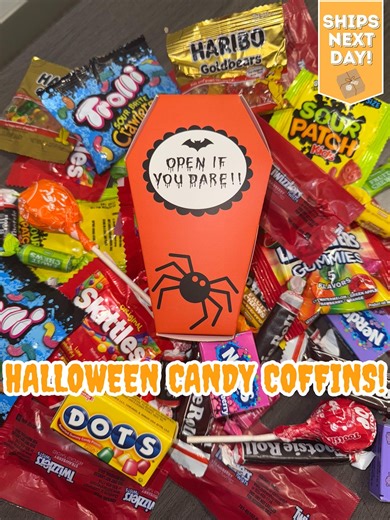 Halloween Candy Coffin: Pre-filled Treat Box With Name-brand Candy - Etsy