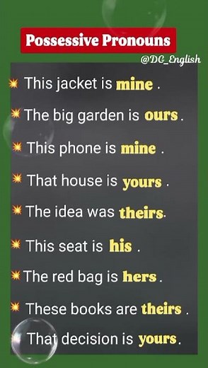 Possessive Pronouns | Example Sentences For Practice | English Grammar Tips | Speak Fluent English