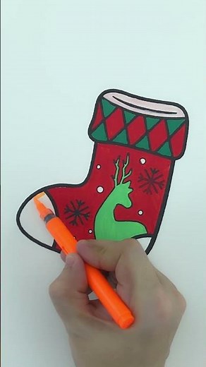🎨 How to Color a Christmas Stocking | Easy Kids Coloring Tutorial 🧦✨