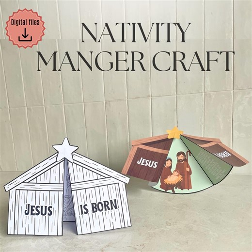 Nativity Manger Folding Surprise Craft, Christmas Story for Kids, Christian Printable Activity, Sunday School, Homeschool, Isaiah 9:6 - Etsy