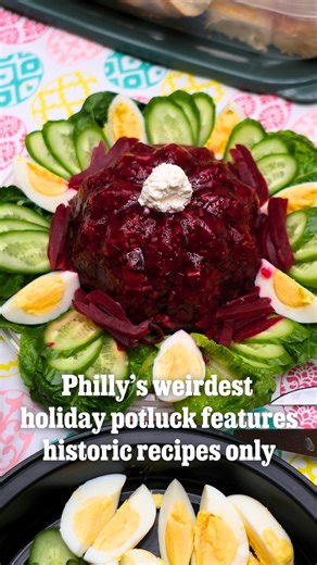 The Atwater Kent Collection’s holiday potluck in November involved jello salads, ham and pineapple spreads, and frankfurter creole. The undisputed star of the potluck? Horn and Hardart’s Cardinal Salad — a gelatinous bundt with beets, grated onion, and celery. Some offices host cookie swaps or catered lunches during the holidays. At Atwater Kent, a repository of roughly 130,000 objects related to Philadelphia history that is managed by Drexel University, staffers threw a potluck in which every d