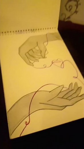 💫 The Red Thread of Fate | Meaningful Hand Drawing🌸#ArtInspiration #RedThreadOfFate #SketchArt