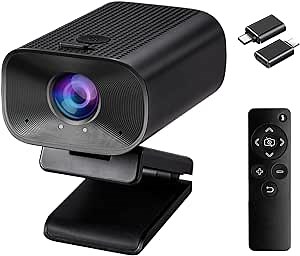 1080P HD Webcam with Microphone Speaker, fast auto focus 3 in 1 webcam , streaming web camera for desktop PC meeting room Webcam Video and audio Conference Camera with 5X Digital Zoom and remote