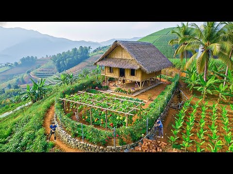 Orphan Boy Building a New Fruit Garden for the Upcoming Harvest Season on His Farm